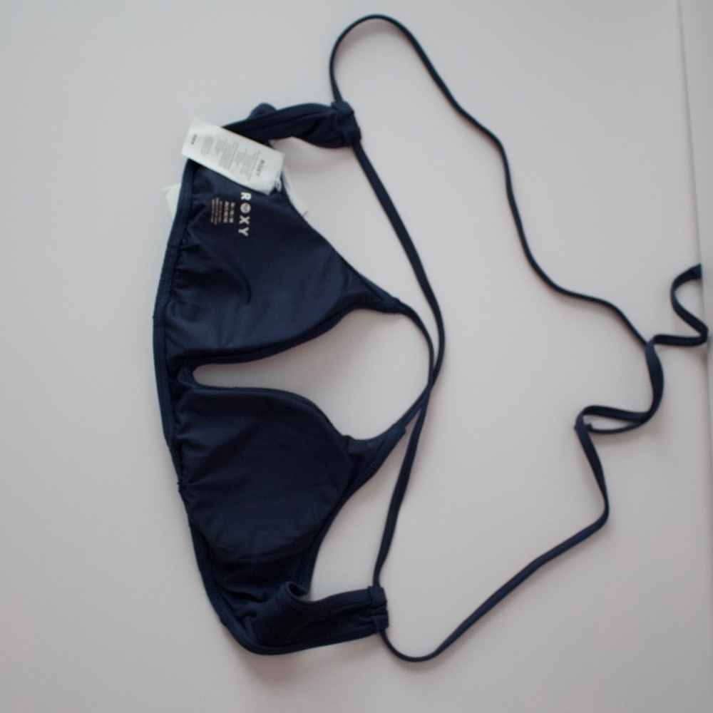 Roxy Swim SD Beach Classics Athletic Triangle Bikini Top Blue - Picture 5 of 7